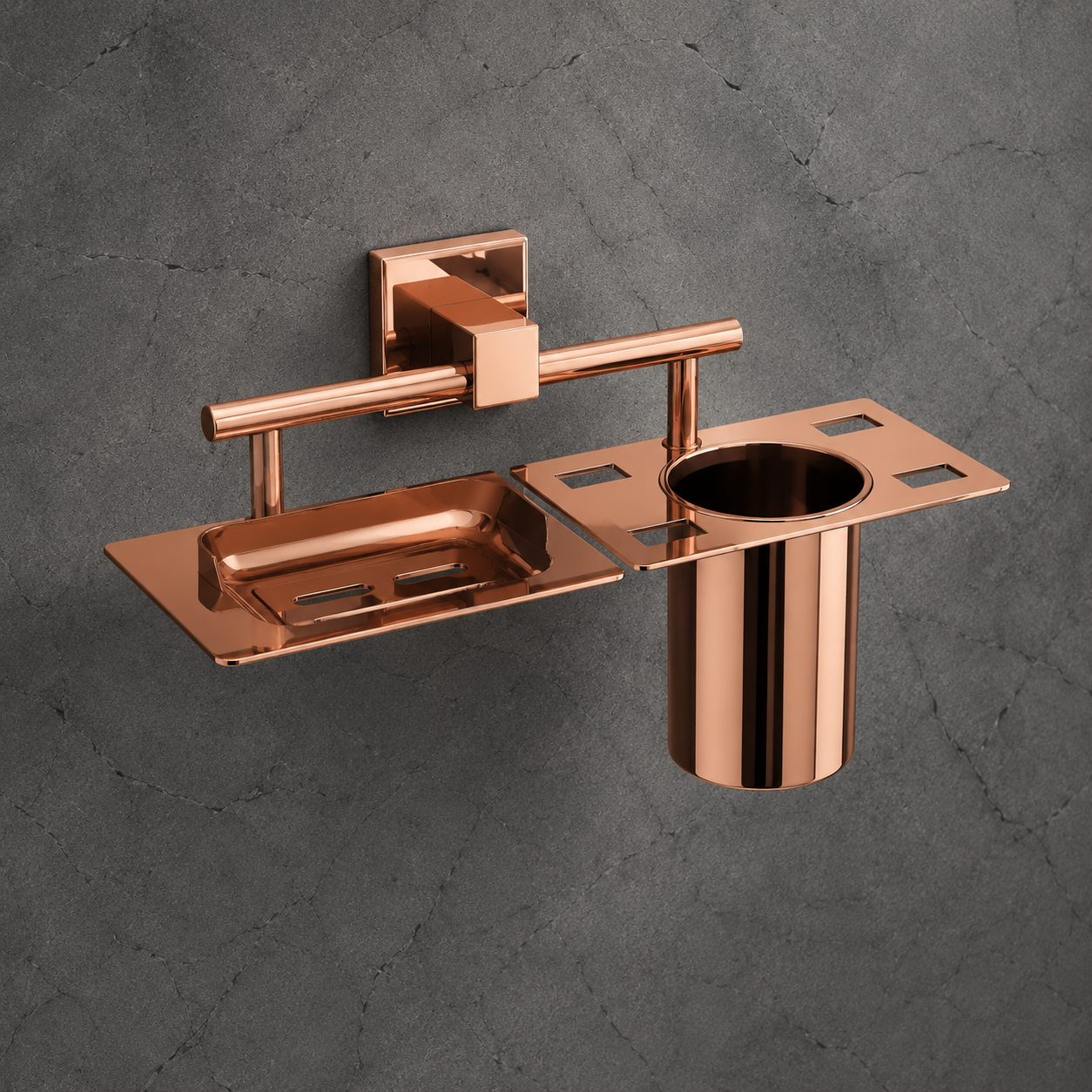 Soap Dish + Tum. Holder Square